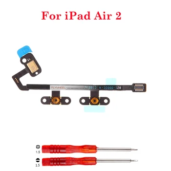 1 шт. Гибкий кабель кнопки питания с микрофоном для iPad 6 Air 2 A1566 A1567 Переключатель громкости Разъем для боковой кнопки Ленточные детали