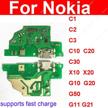 Плата USB-порта Для зарядки Nokia X10 X20 G10 G11 G20 G21 G30 G50 C1 C2 C3 C10 C20 C30 Запчасти Для Док-станции USB-Зарядного устройства