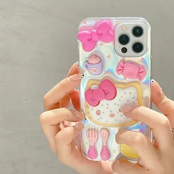 Sanrio Hello Kitty 3D Стереоскопические Чехлы Для Телефонов Samsung S23 Plus S20 FE S23ULTRA S22 21 PLUS S10 5G