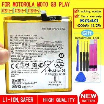 100% Новый высококачественный аккумулятор 4000 мАч KG40 для Motorola Moto G8 Play AT2015-2 XT2016-1 XT2016-2 В наличии Быстрая доставка