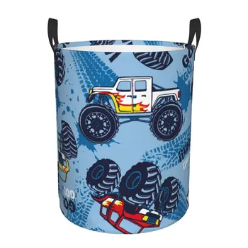 Корзина для белья Автомобили Monster Truck Складывание ткани Грязная Одежда Игрушки Ведро Для хранения Корзина для домашнего хранения