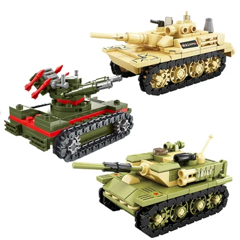 Новый военный танк времен Второй мировой войны Модель 99A M1A2 Bricks Классические Аксессуары для творческой сборки Развивающие игрушки Подарки для детей