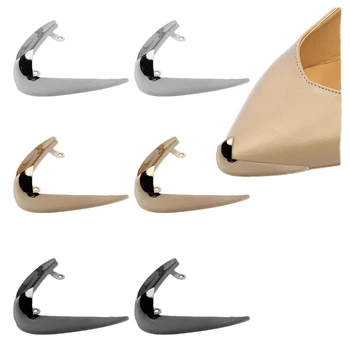Выпуклые треугольные наконечники для обуви, металлический протектор для обуви, Съемные противоизносные зажимы для обуви, носок на высоком каблуке, 3 пары