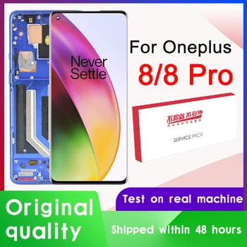 100% Оригинальный Super AMOLED Для Дисплея OnePlus 8 С Сенсорным Экраном и Цифровым Преобразователем В Сборе Для Замены ЖК-дисплея OnePlus 8 Pro