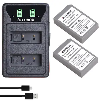 2X2000 мАч PS-BLS5 BLS-5 BLS5 BLS50 Батарея + светодиодный Двойной USB Зарядное Устройство для Olympus PEN E-PL2, E-PL5, E-PL6, E-PL7, E-PM2, OM-D E-M10