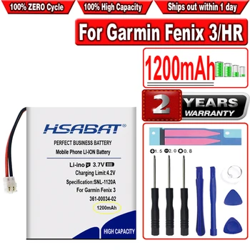 Аккумулятор HSABAT 1200 мАч 361-00034-02 для спортивных часов Garmin Fenix 3, Fenix 3 HR Fenix3 GPS