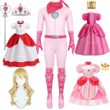 Персиковое платье принцессы для девочки, косплей на Хэллоуин, детская одежда для выступлений, детские наряды для карнавальных вечеринок на День рождения