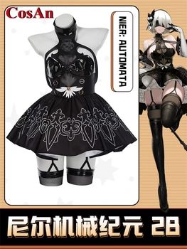CosAn Горячая распродажа игры NieR: Automata 2B Косплей костюм Великолепное Черное платье Одежда для ролевых игр на вечеринке