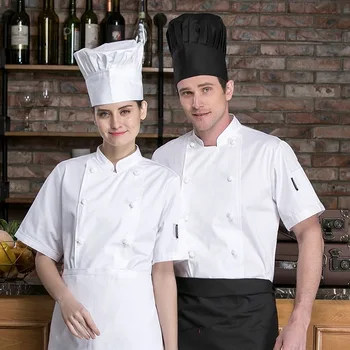 Униформа шеф-повара Летнего ресторана отеля Униформа шеф-повара кондитерской Мужская и женская рабочая одежда с коротким рукавом