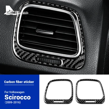 Наклейка на внутреннюю крышку из углеродного волокна для Volkswagen Scirocco 2009-2016 Украшение вентиляционного отверстия кондиционера со стороны пассажира автомобиля