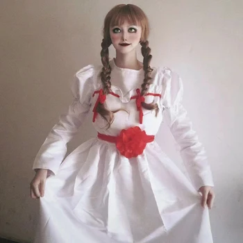 Аниме-кукла Аннабель Одевается в костюмы для косплея, костюм для парика, костюм для вечеринки на Хэллоуин, Карнавал, Женский Детский костюм для взрослых
