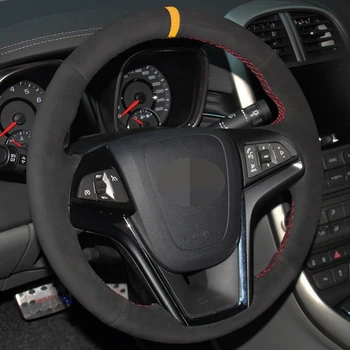 Сшитая вручную черная замшевая крышка рулевого колеса автомобиля для Chevrolet Malibu 2011-2014 Volt 2011 2012 2013 2014 2015