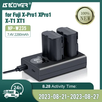 Аккумулятор SKOWER NP-W235 Для камеры Fujifilm Fuji XT4 X-T4 X-T5 X-H2S GFX100S GFX50S + Двойное зарядное устройство с USB-кабелем NP W235 baterias