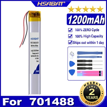 Аккумулятор HSABAT 701488 емкостью 1200 мАч для косметологического инструмента, электрического игрушечного вибратора, электронные батарейки с блокировкой отпечатков пальцев