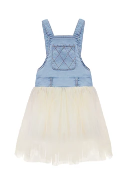 Джинсовый комбинезон для маленькой девочки KIDSCOOL SPACE Baby, джинсовое платье-комбинезон с многослойным фатиновым низом