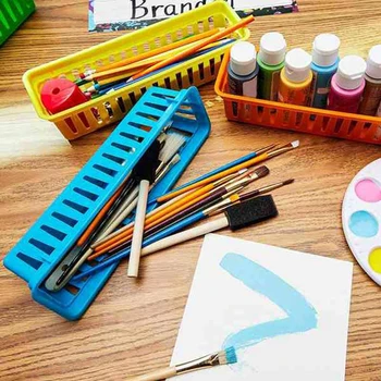 Классный органайзер для карандашей, корзина для карандашей или корзина для карандашей, различные цвета, случайные цвета (10 упаковок)