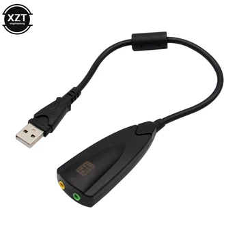 Внешняя звуковая карта USB 7.1 Адаптер 5HV2 USB to 3D CH Sound Антимагнитная аудиогарнитура, микрофон 3,5 мм Разъем для портативного ПК