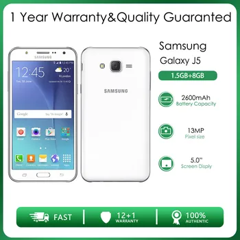 Оригинальный Разблокированный Samsung Galaxy J5 J500F J500H 4G Четырехъядерный 1,5 ГБ ОЗУ 8 ГБ ПЗУ 13 МП 5,0 