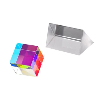 Соответствующая цвету призма, четырехсторонняя яркая квадратная Призматическая линза, креативный подарочный световой кубик