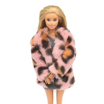 Кукольная одежда Новая 30 см 1/6 леопардовый принт комфортный материал меховое пальто Аксессуары для повседневной носки Одежда для куклы Барби
