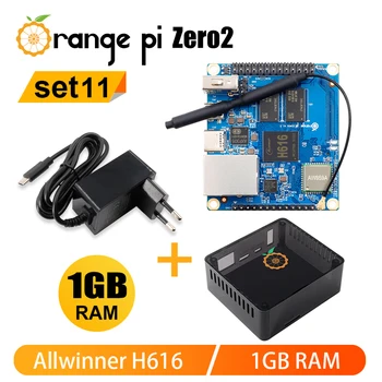 Orange Pi Zero 2 + Блок питания + чехол Allwinner H616 1 ГБ оперативной памяти одноплатный компьютер BT5.0 WIFI Под управлением Android 10 Ubuntu Debian OS
