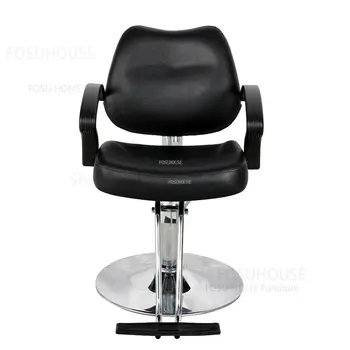 Европейские парикмахерские кресла из нержавеющей стали, современная салонная мебель, Парикмахерское кресло для салона красоты, Вращающееся кресло для макияжа в домашней спальне