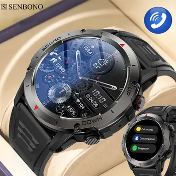 SENBONO 1,39-дюймовые умные часы мужские с полным сенсорным экраном Bluetooth Call 100 + Спортивные водонепроницаемые мужские смарт-часы для Xiaomi Android