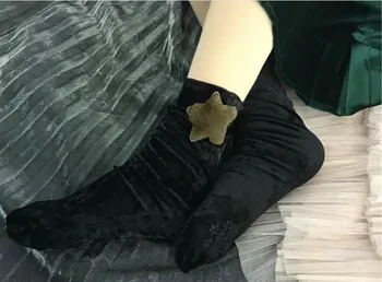 gtglad Новые осенне-зимние бархатные носки с кроличьей шерстью и звездами, модные блестящие бархатные носки для женщин, модные бархатные носки, Персонализированные длинные носки