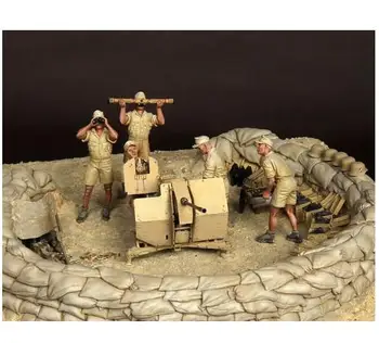 Новый африканский полк 1/35 в разобранном виде включает в себя набор из 5 солдат из смолы Игрушки своими руками Модель из неокрашенной смолы