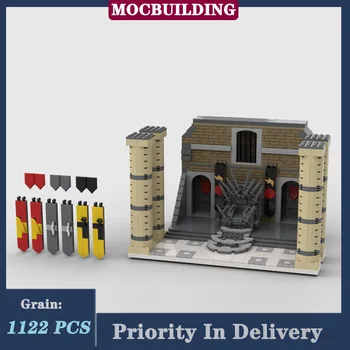 Модель Тронного зала MOC Castle, сборка строительных блоков, Подарочный набор игрушек для коллекции DIY