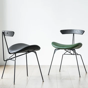Обеденный стул в скандинавском ретро-индустриальном стиле, Простая квартира, Дизайнерский стул из кованого железа Со спинкой, стул для переговоров и отдыха