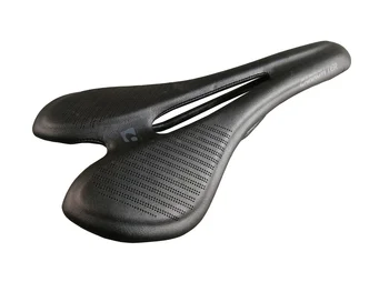 Кожа + Углеродное волокно Черный 3K Глянцевый MTB Дорожный Велосипед CARROWTER Карбоновое Седло Велосипеда 275 * 143 мм