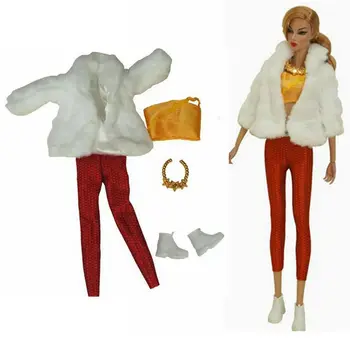 Модная зимняя кукольная одежда 1/6 для Барби, аксессуары, комплект одежды для кукольного домика 11,5 